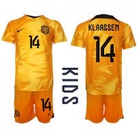 Camisa de time de futebol Holanda Davy Klaassen #14 Replicas 1º Equipamento Infantil Mundo 2022 Manga Curta (+ Calças curtas)